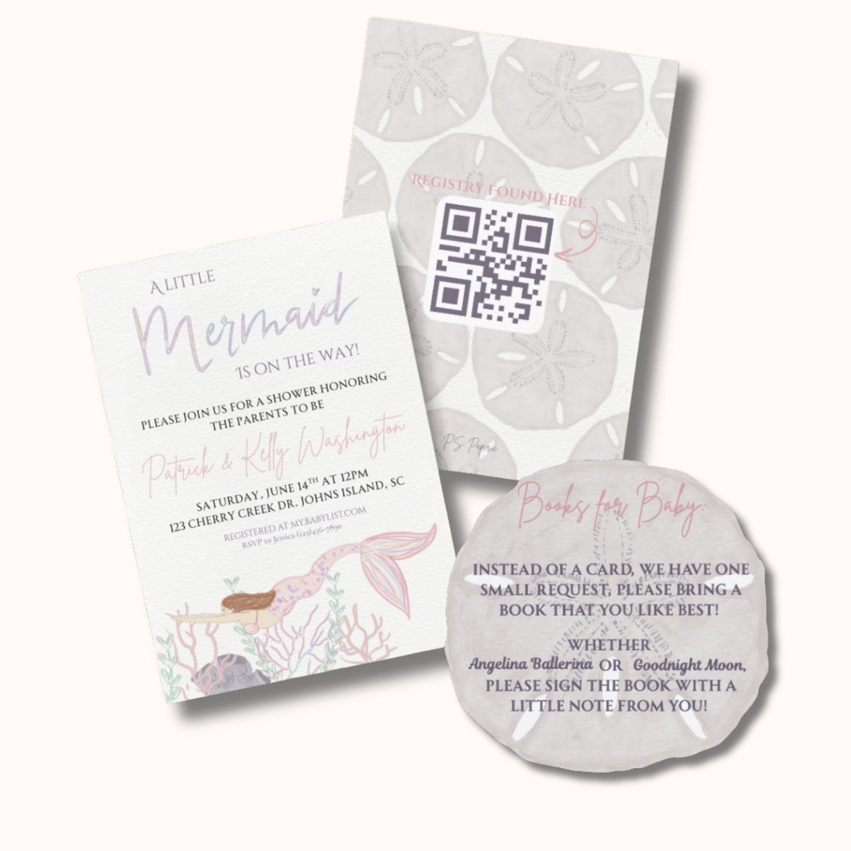 A Little Mermaid Baby Shower Invitations