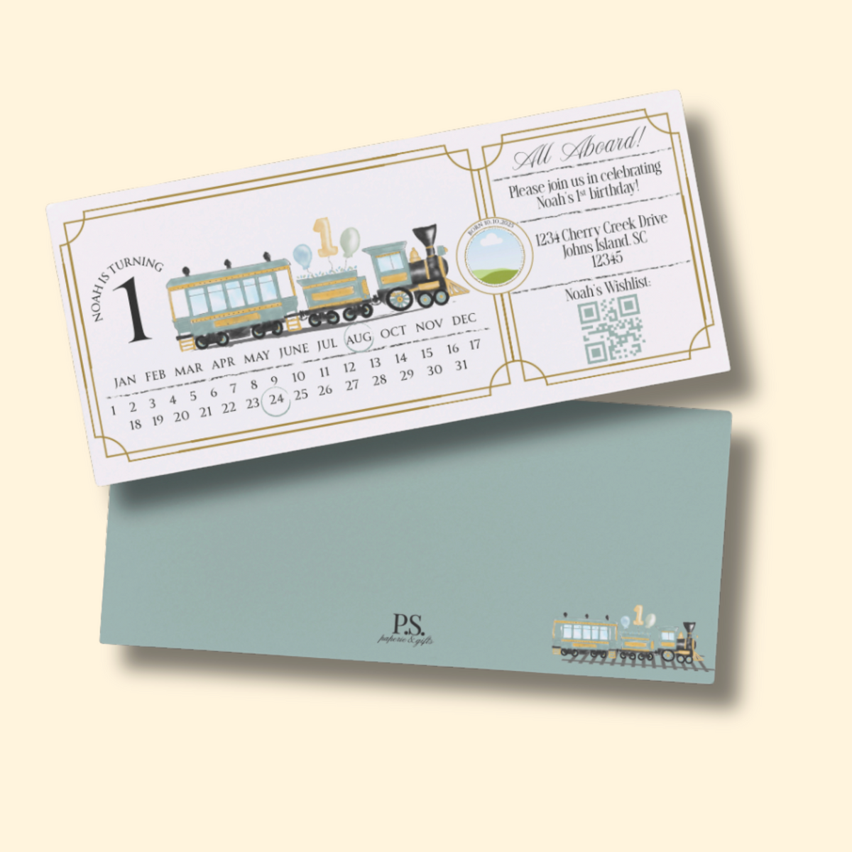 Train Ticket Birthday Invitation