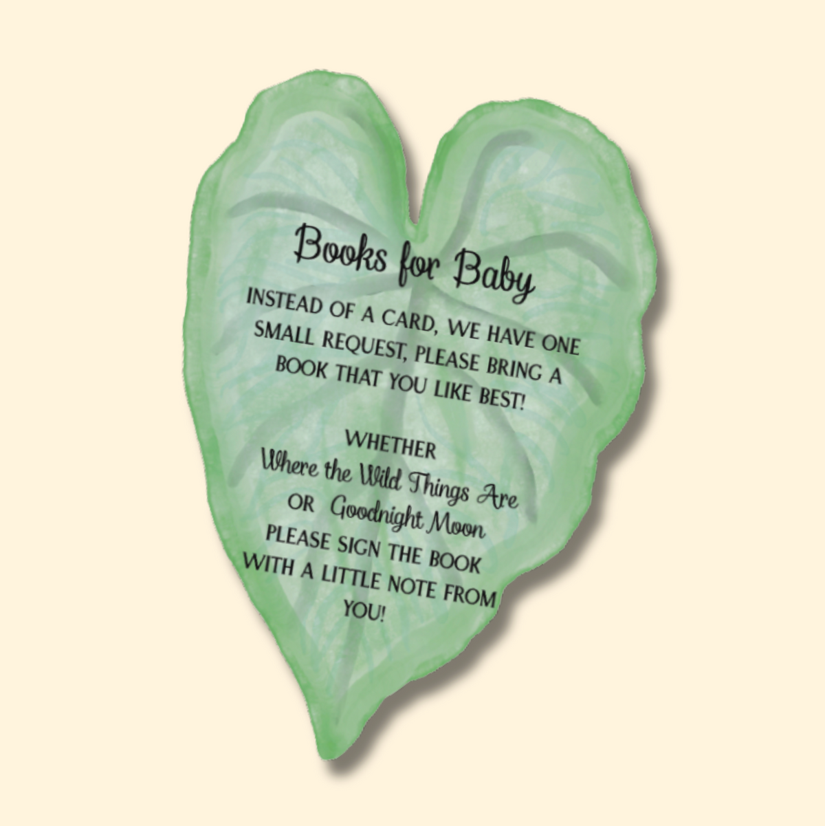 Dinosaur Baby Shower Books for Baby Leaf Cards