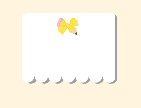 Scalloped Pencil Bow Notepad