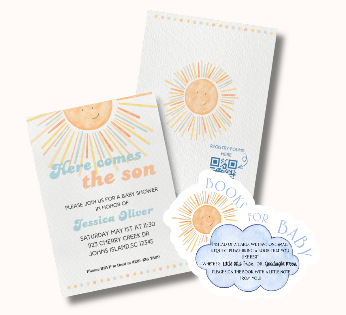 Here Comes the Son Baby Shower Invitations