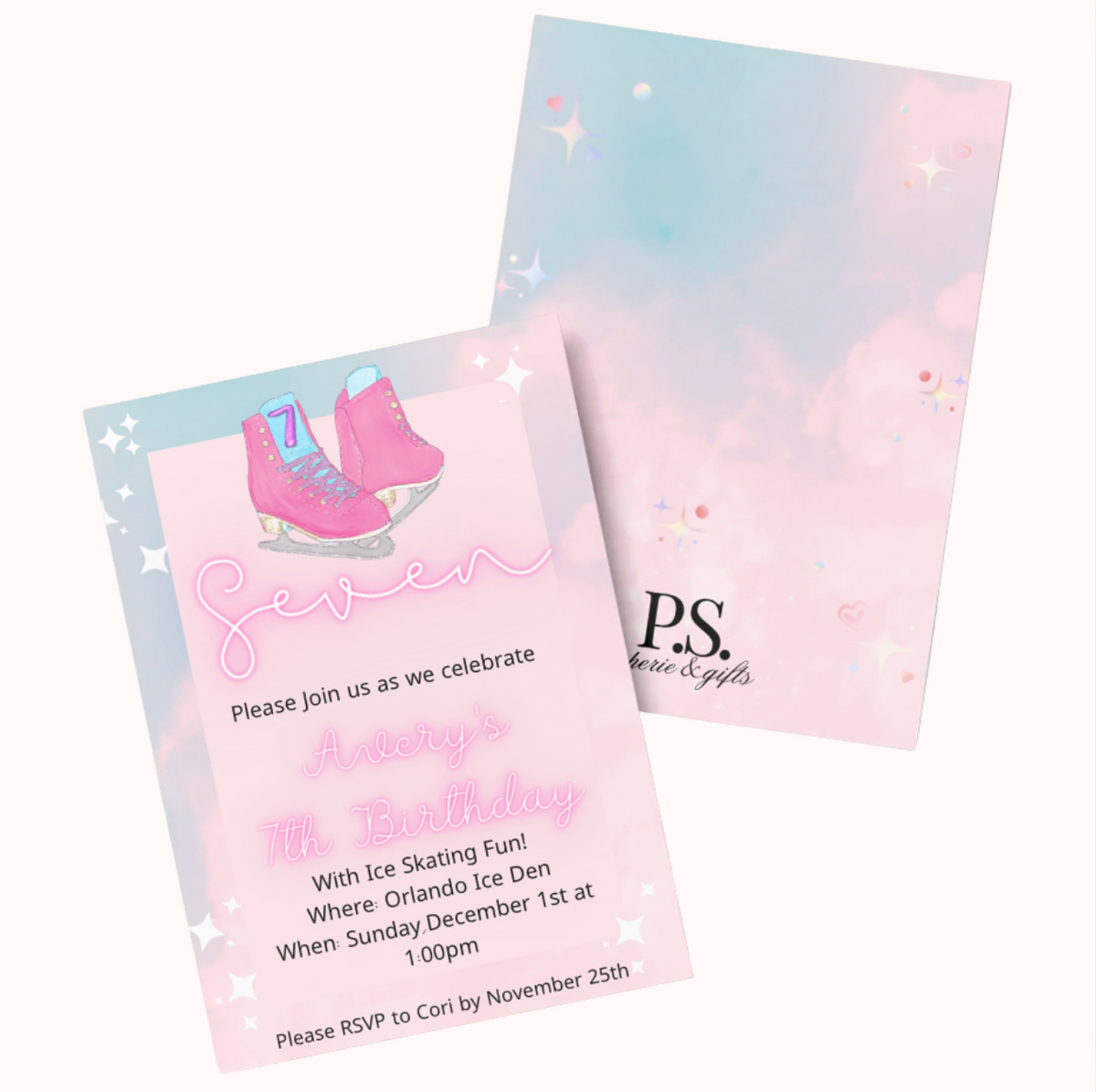 Ice Skating Birthday Invitation