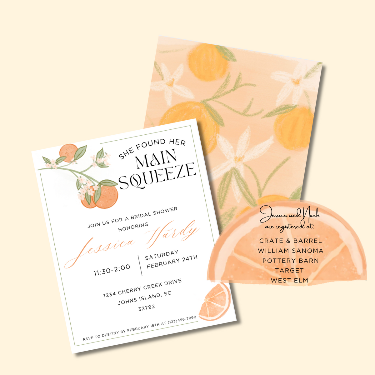 Main Squeeze Bridal Shower Invitations