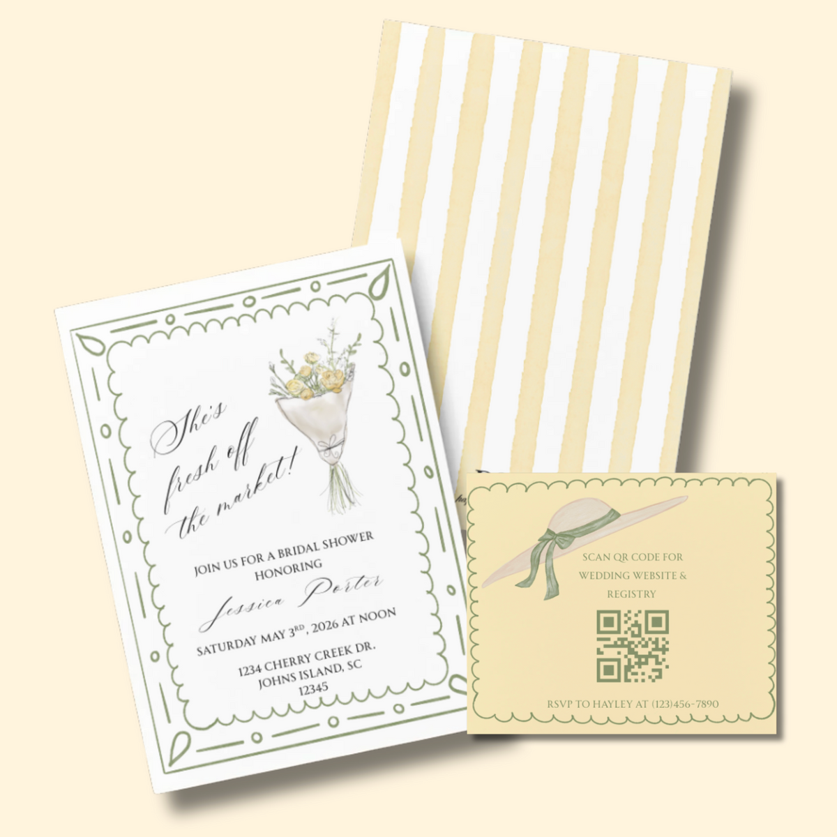 Fresh off the Market 'Registered at' Bridal Shower Card