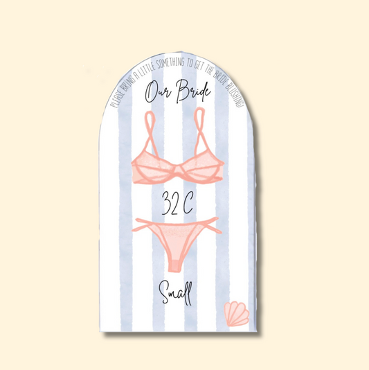Last Toast on the Coast Lingerie Size Cards