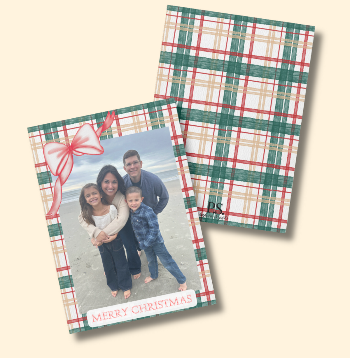 A BOW-tiful Plaid Christmas Card