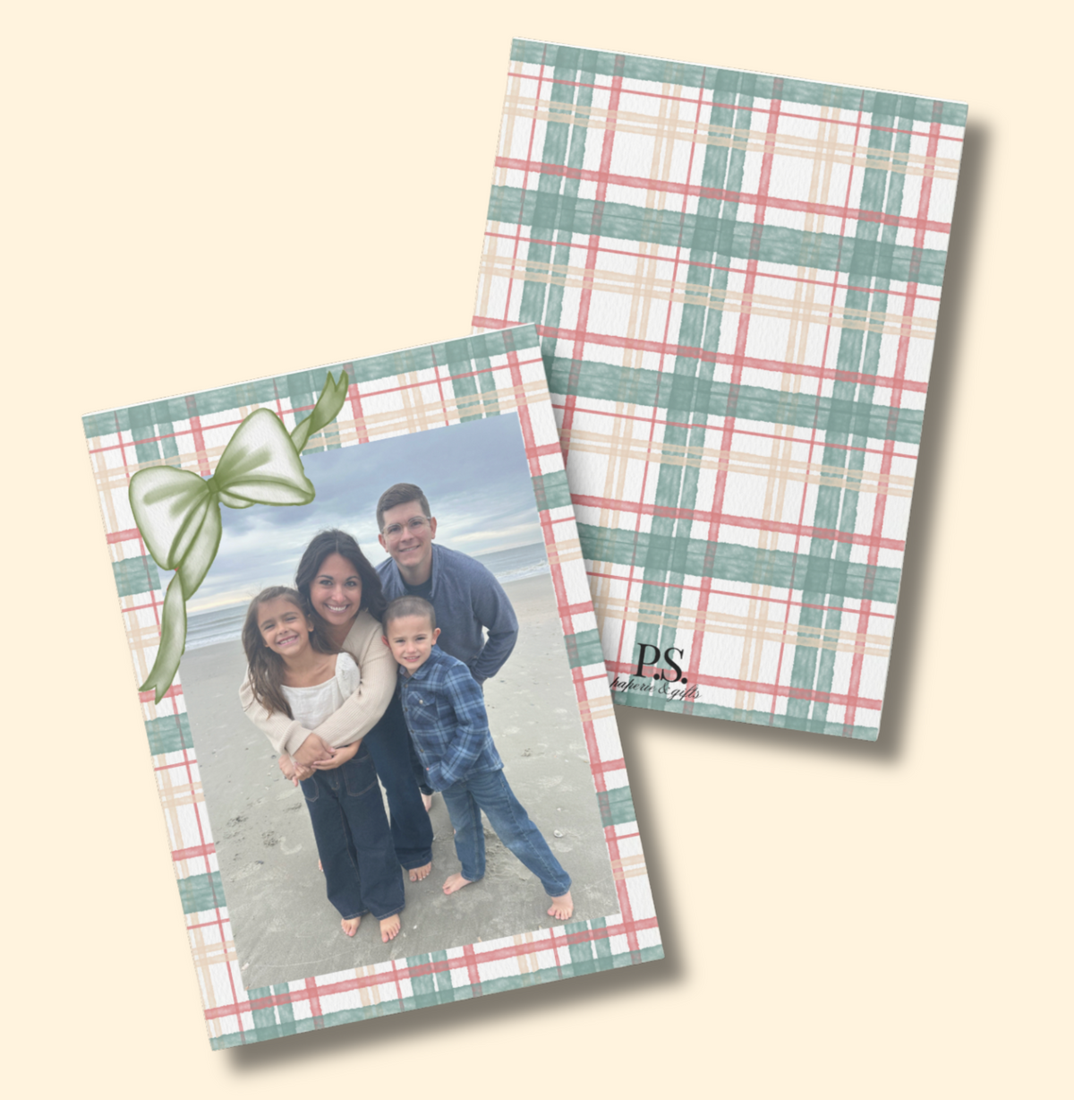 A BOW-tiful Plaid Christmas Card