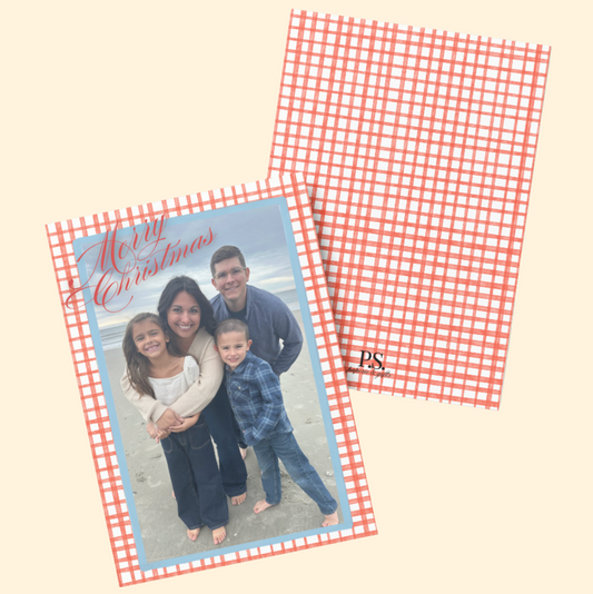 Classic Gingham Christmas Card