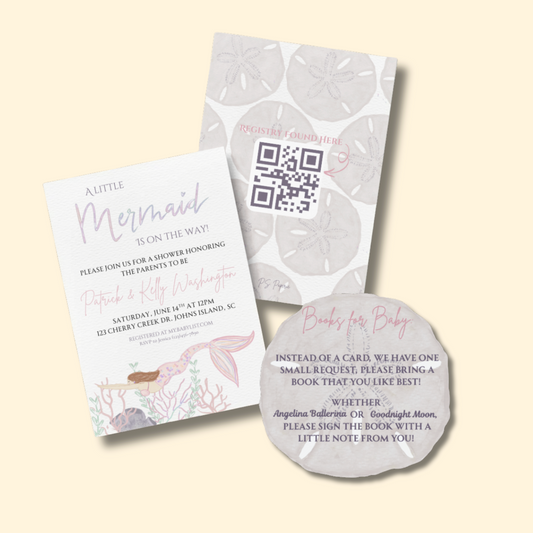 A Little Mermaid Baby Shower Invitations