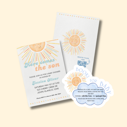 Here Comes the Son Baby Shower Invitations