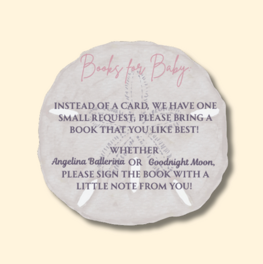 A Little Mermaid Baby Shower Books for Baby Sand Dollar Cards