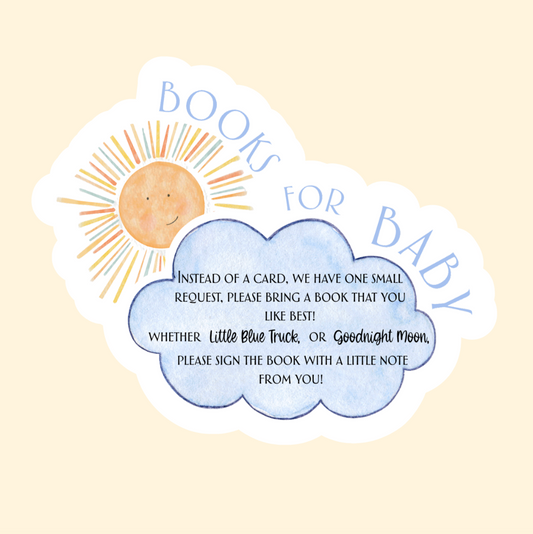 Here Comes the Son Baby Shower Books for Baby Cards